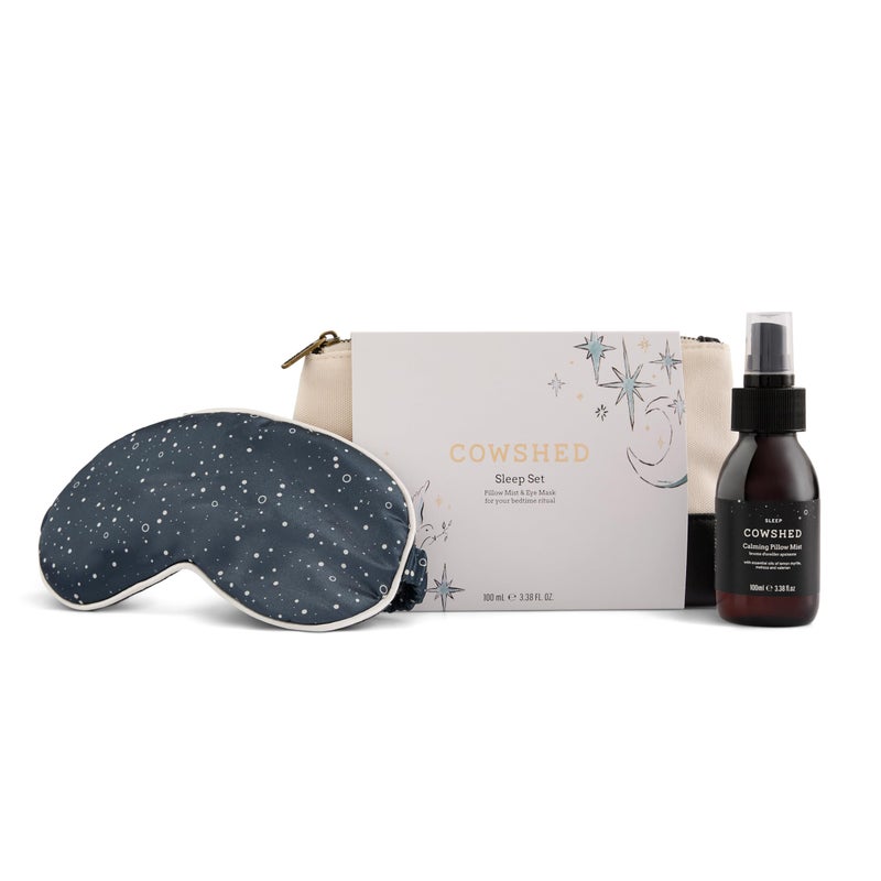 Cowshed Sleep Discovery Gift Set | Pillow Spray & Soft Fabric Eye Mask Duo | Pillow Mist with Melissa and Lemon Myrtle Essential Oils | Luxury Relaxing Sleep Duo (100ml)